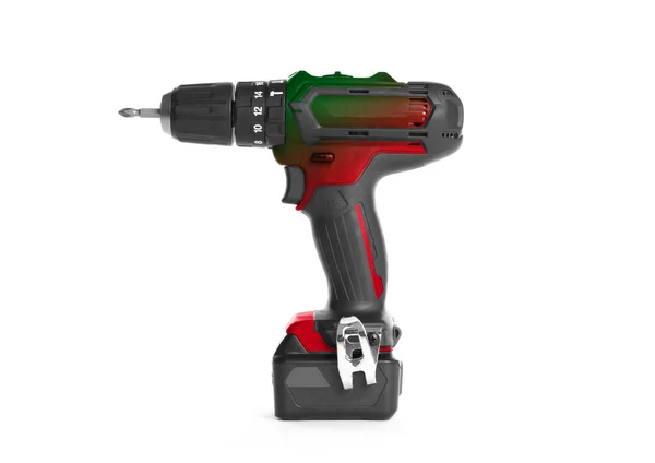 Cordless Screwdriver Power Drill Isolated White Background — Stock Photo, Image