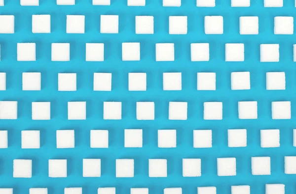 Weiße Zuckerwürfel Mit Nahtlosem Muster Blauer Hintergrund — Stockfoto