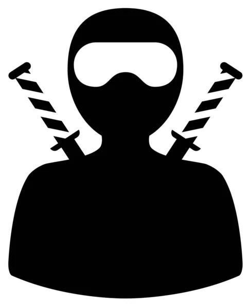 Ninja Guerrier Épée Martial Asiatique Combattant Tueur Silhouette Illustration — Photo