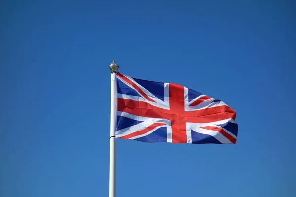 Vlag Van Britse Unie Geïsoleerd Blauwe Achtergrond — Stockfoto