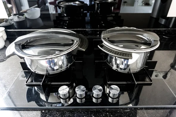 Two Pots Gas Stove — Stock Photo, Image