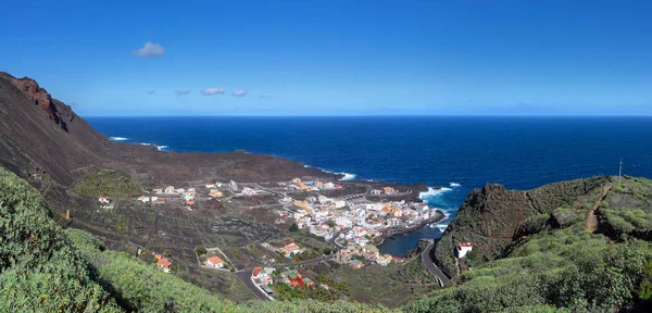 Hierro Tamaduste Yerinin Panoraması Sağda Valverde Kanarya Adaları Ndan Yürüyüş — Stok fotoğraf