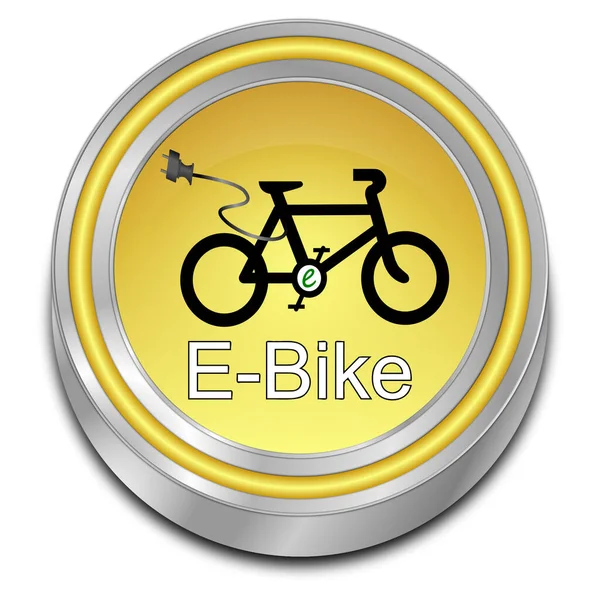 Золота Кнопка Електронного Велосипеда Ілюстрація — стокове фото
