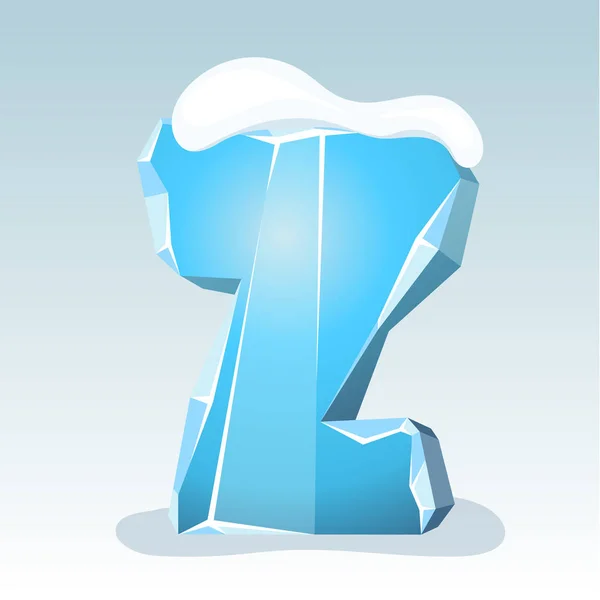 Ice Letter Met Sneeuw Top Vector Lettertype — Stockfoto