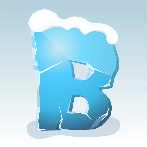 Ice Letter Met Sneeuw Top Vector Lettertype — Stockfoto