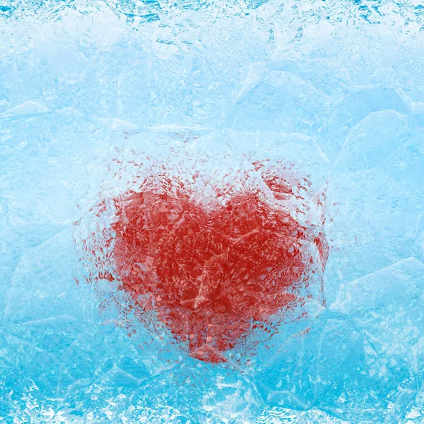 Frozen Heart Blue White Ice Stock Picture