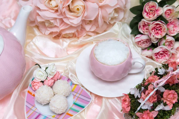 Kaffee Zeit Konzept Frischer Aromatischer Kaffee — Stockfoto