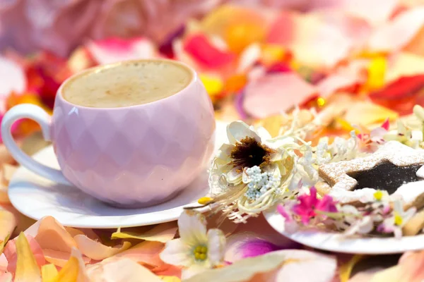 Kaffee Zeit Konzept Frischer Aromatischer Kaffee — Stockfoto