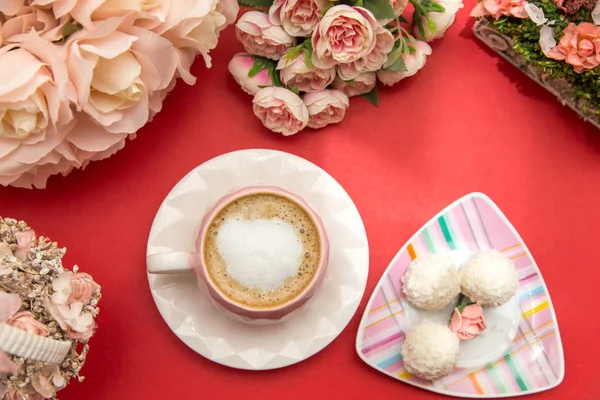 Kaffee Zeit Konzept Frischer Aromatischer Kaffee — Stockfoto