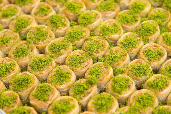 Вкусная Турецкая Баклава Кулинарный Фон — стоковое фото