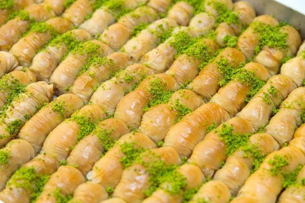 Leckere Türkische Baklava Essen Hintergrund — Stockfoto