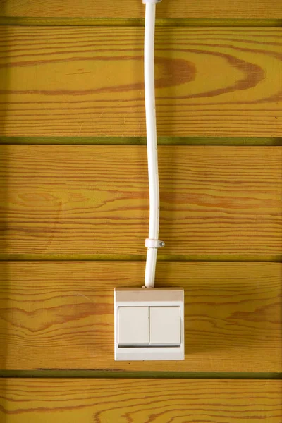 Kabel Elektryczny Drewnianym Tle — Zdjęcie stockowe