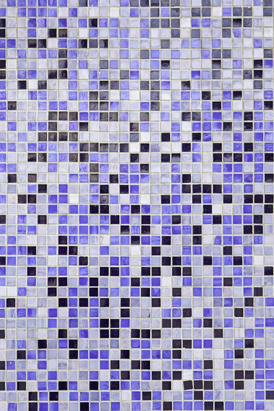 Niebieska Mozaika Detal Dekorowanej Ściany Teksturowane Tło — Zdjęcie stockowe