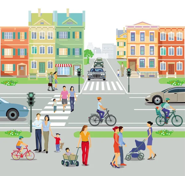 City Pedestrian Crossing Road Junction Illustration — Stock Photo, Image