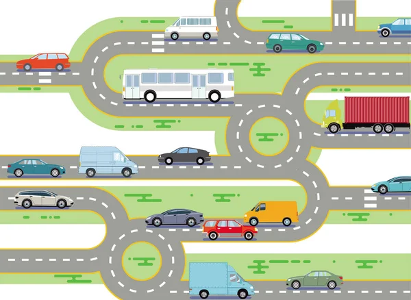 Tráfico Por Carretera Autobús Coches — Foto de Stock