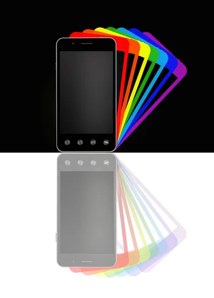 Smartphones Con Sombras Coloridas — Foto de Stock