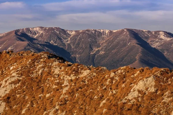 Mountain Landscape Sunrise Piatra Craiului Mountains Romania — ストック写真