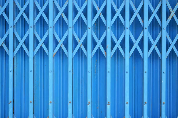 Stahl Gefaltete Schiebetür Retro Textur Hintergrund Edelstahl Alte Tür Blauer — Stockfoto