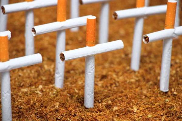 Fumar Mata Fumadores Concepto Cementerio —  Fotos de Stock