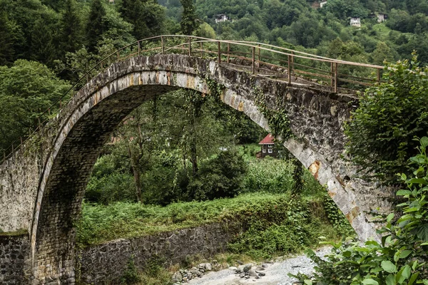 Uma Das Pontes Pedra Sobre Rio Tempestade Camlihemsin Rize Turquia — Fotografia de Stock