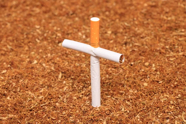 Kouření Zabíjí Kuřáci Hřbitov Koncept — Stock fotografie