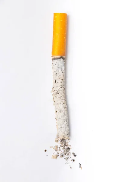 Εγκαύματα Τσιγάρων Που Απομονώνονται Λευκό Φόντο — Φωτογραφία Αρχείου