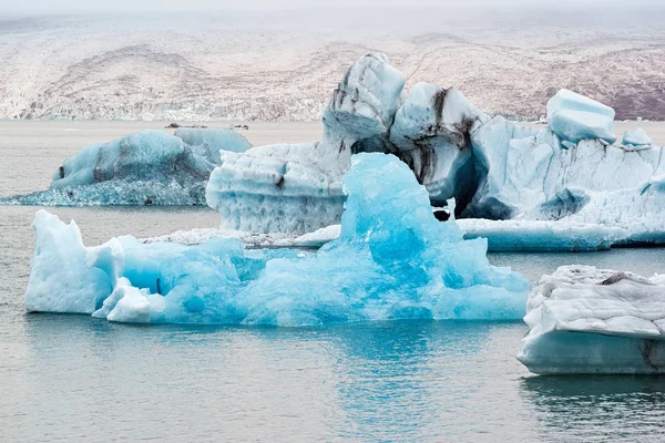 Jéghegyek Jokulsarlon Közelében Vatnajokull Gleccser Izland — Stock Fotó