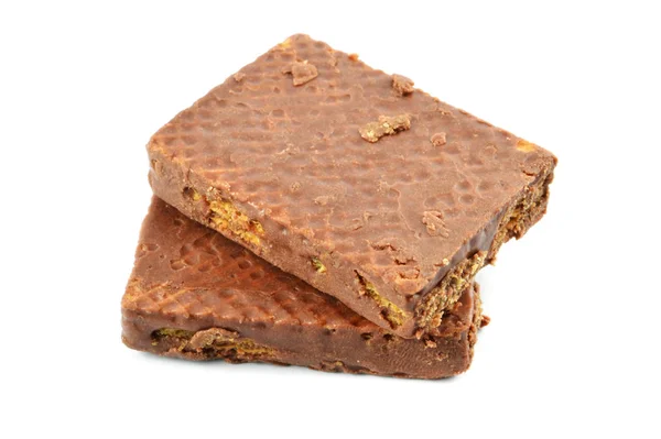 Waffel Schokolade Isoliert Knusprige Snacks Waffel Beschichtet Mit Schokolade Kakao — Stockfoto