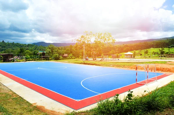 Futsal Field Football Field Sport Outdoor White Line Circle Center — Stock Photo, Image