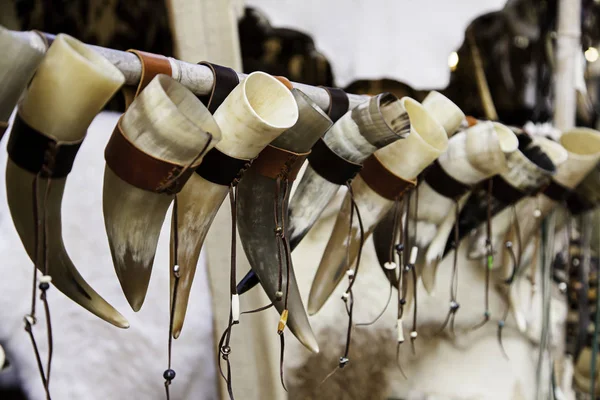 Çilecek Boynuzlar Eski Viking Geleneğinin Ayrıntıları — Stok fotoğraf