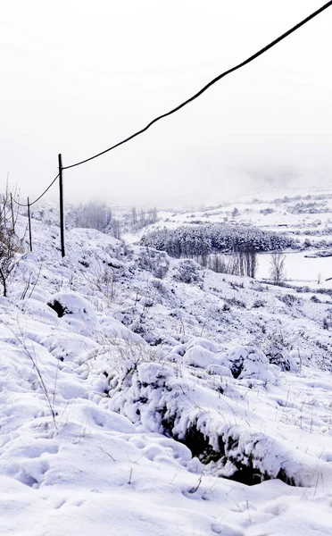 Sneeuwveld Berg Winter Detail Van Koud Ijs — Stockfoto
