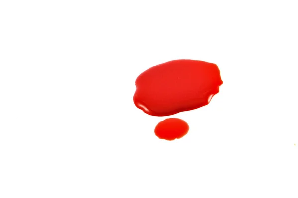 Gotículas Esfregaço Sangue Manchas Sangue Isoladas Fundo Branco Vermelho Abstrato — Fotografia de Stock