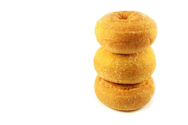 Donuts Isolado Pilha Doce Donut Sobremesa Cozinheiro Caseiro Com Açúcar — Fotografia de Stock