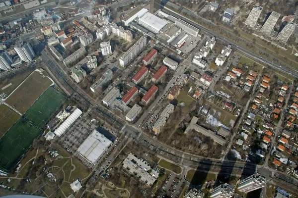 Zagreb Croacia Febrero 2012 Sobrevolando Zagreb Con Avión Cessna —  Fotos de Stock