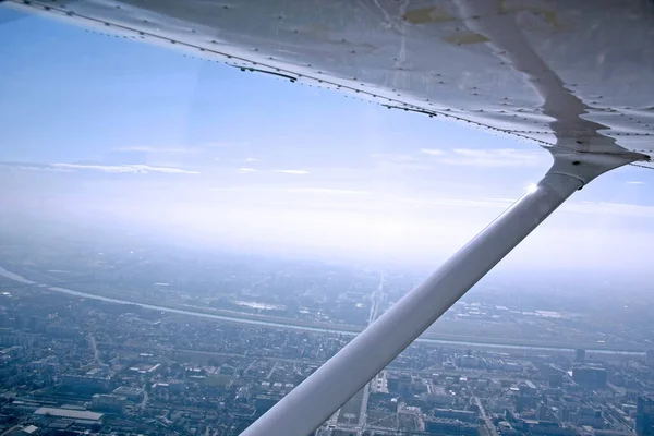 Загреб Хорватия Февраля 2012 Полет Над Загребом Самолете Cessna — стоковое фото