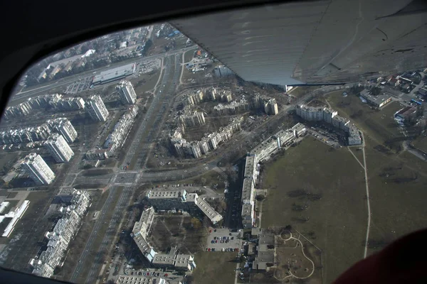 Zagreb Croácia Fevereiro 2012 Voando Sobre Zagreb Com Avião Cessna — Fotografia de Stock