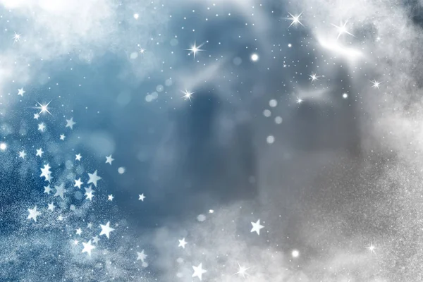 点滅星と氷魔法ホリデイ キラキラ背景 クリスマス ライトのボケ — ストック写真