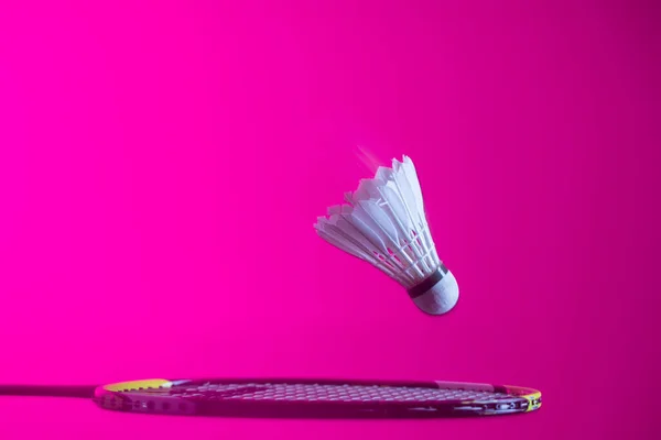 Rakieta Badminton Shuttlecock Zbliżenie — Zdjęcie stockowe