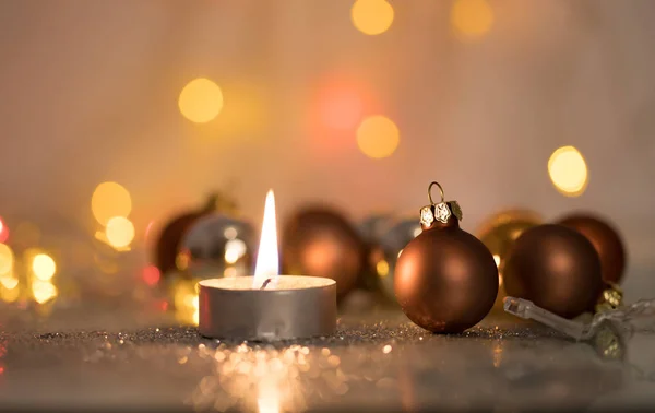 Magic Kultainen Loma Glitter Tausta Kynttilöitä Joulukoristeita — kuvapankkivalokuva