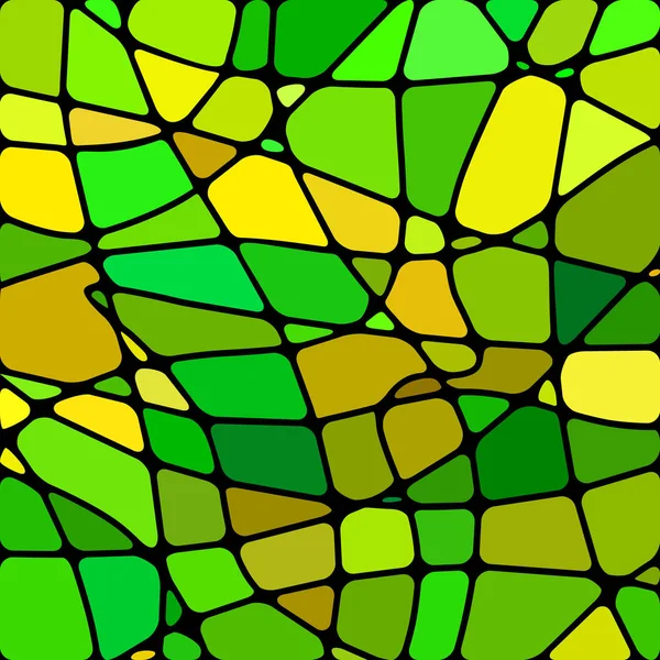 Elvont Vektor Festett Üveg Mozaik Háttér Zöld Sárga — Stock Fotó