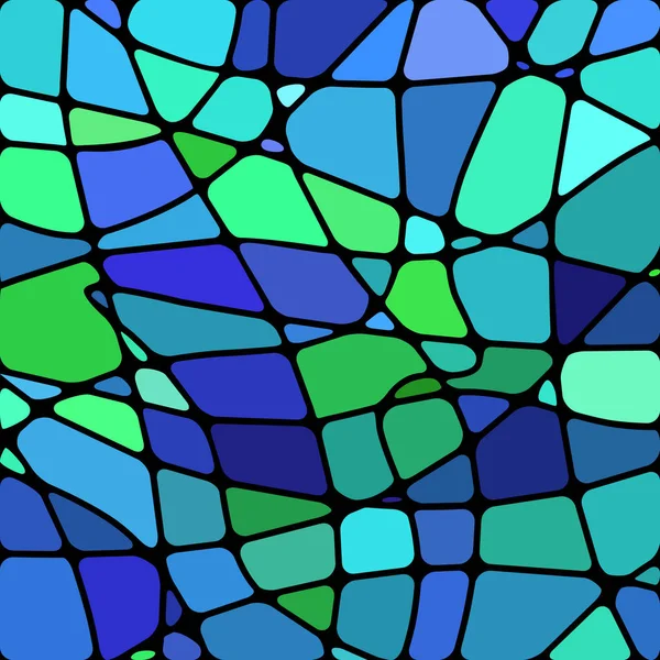 Abstracte Vector Glas Lood Mozaïek Achtergrond Blauw Groen — Stockfoto