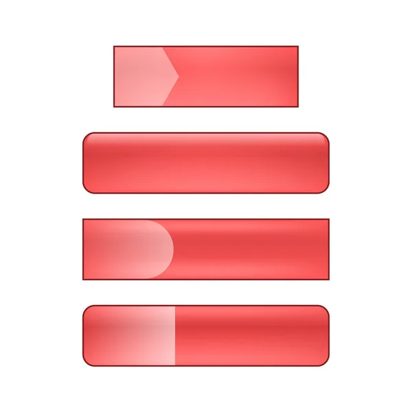 Vector Brillante Botones Web Conjunto Rojo —  Fotos de Stock