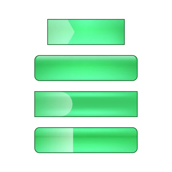 Vetor Brilhante Conjunto Botões Web Brilhante Verde — Fotografia de Stock