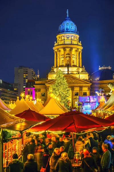 Рождественский Рынок Рядом Дойчер Дом Берлине Германия — стоковое фото