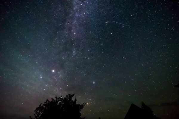 Estrellas Cielo Vía Láctea Por Noche —  Fotos de Stock