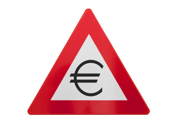 Вуличний Знак Ізольований Євро Знак Білому — стокове фото