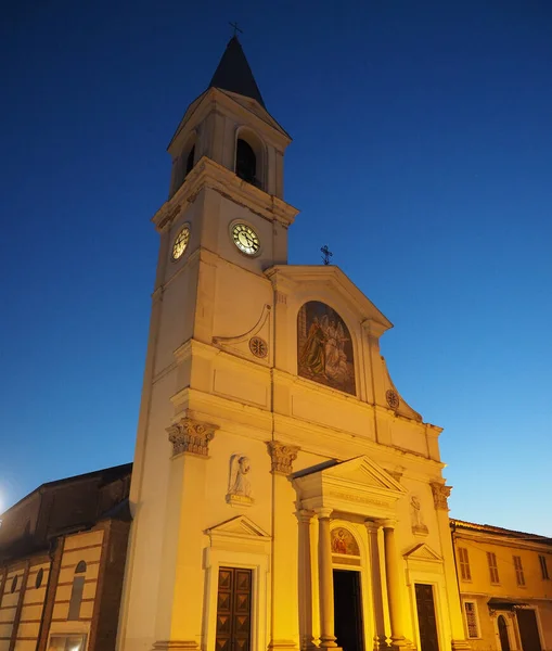 Kirche San Pietro Vincoli Peter Ketten Bei Nacht Settimo Torinese — Stockfoto