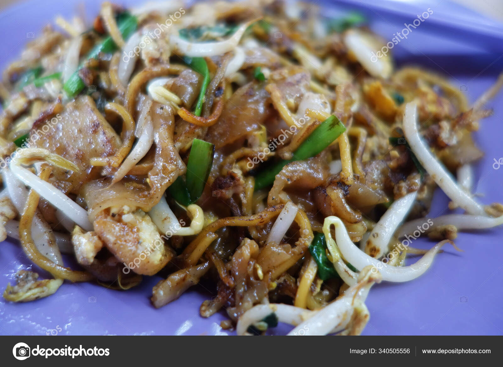 Penang Char Kway Teow Fried Wide Rice Noodles Malaysia Stock Photo 