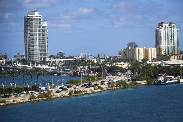 Utsikt Över Biscayne Bay Miami Florida — Stockfoto