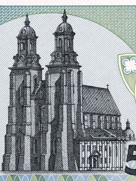 Bild Katedralen Gniezno Från Polska Pengar — Stockfoto